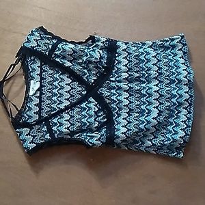 Iz Byer Blue, Green & Black Tank Top Women's Small